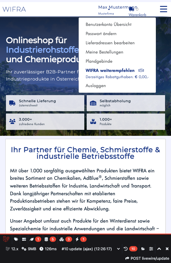 Schritt 4: Benutzermenü öffnen