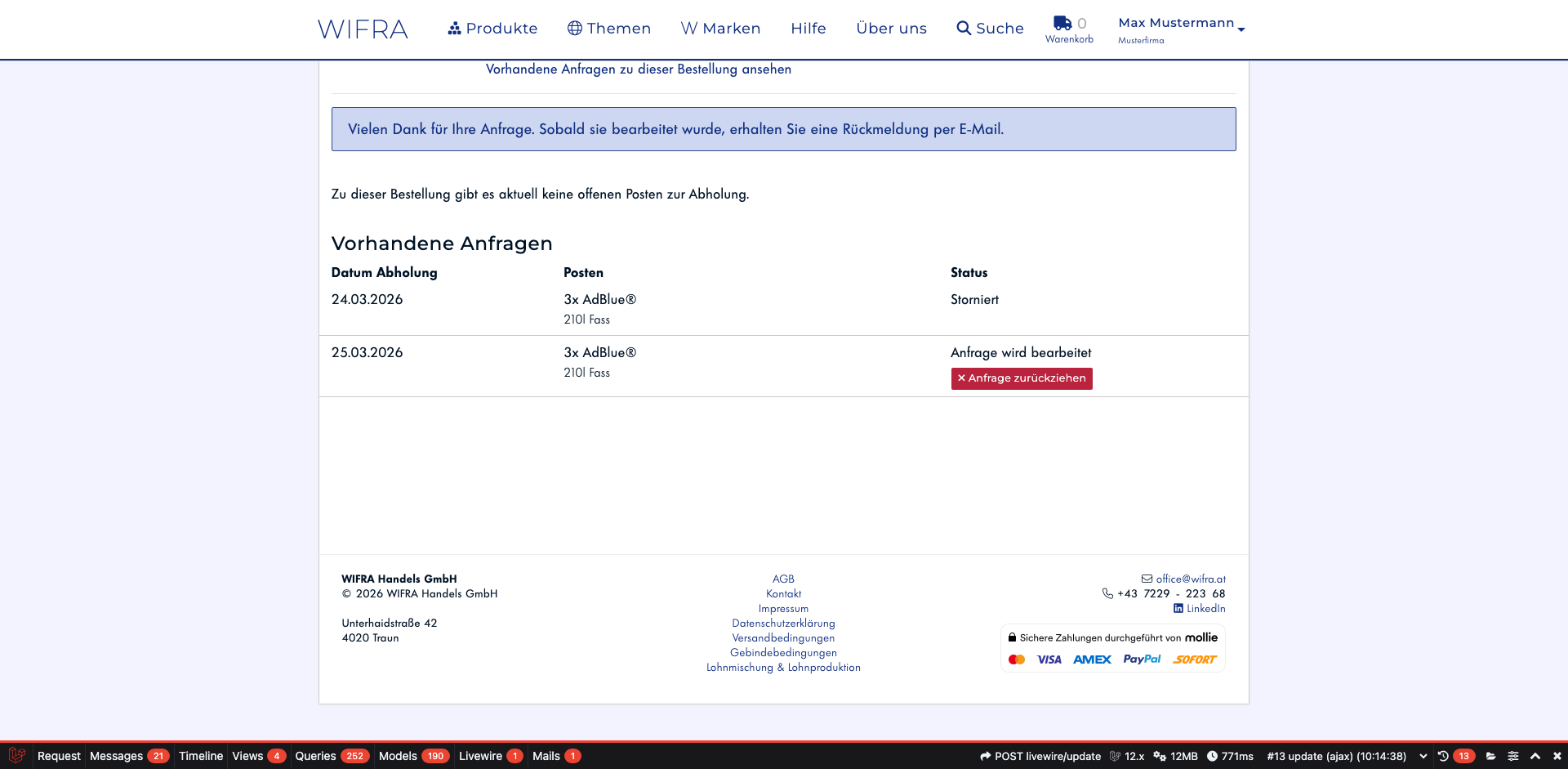 Schritt 12: Anfrage bestätigt