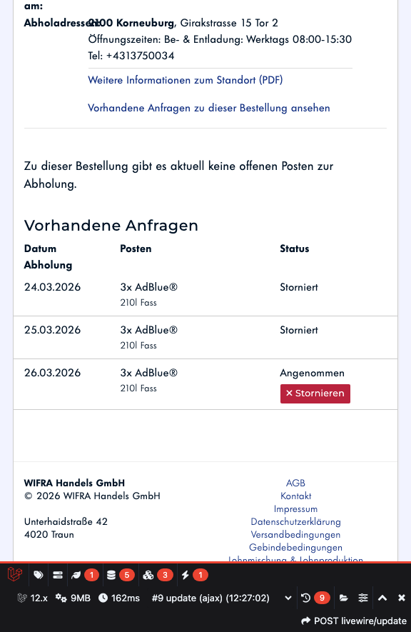 Schritt 13: Anfrage in der Übersicht