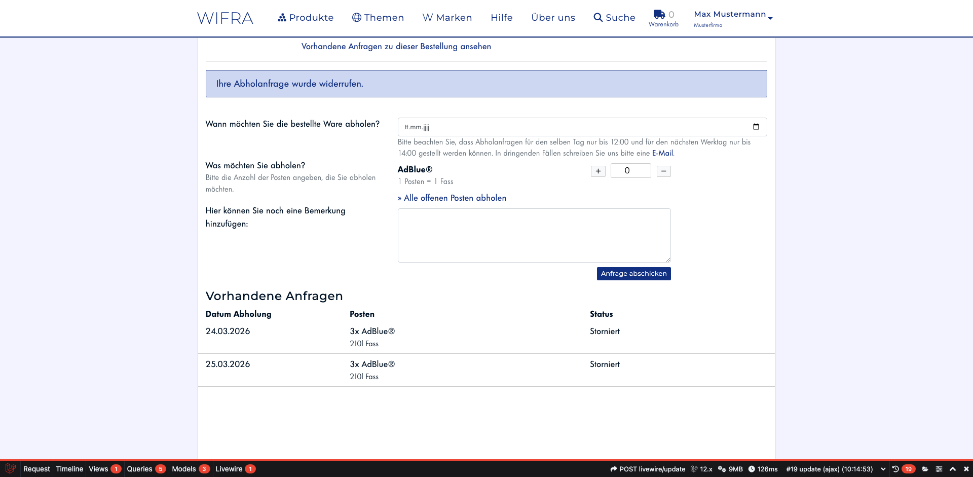 Schritt 16: Stornierung bestätigt