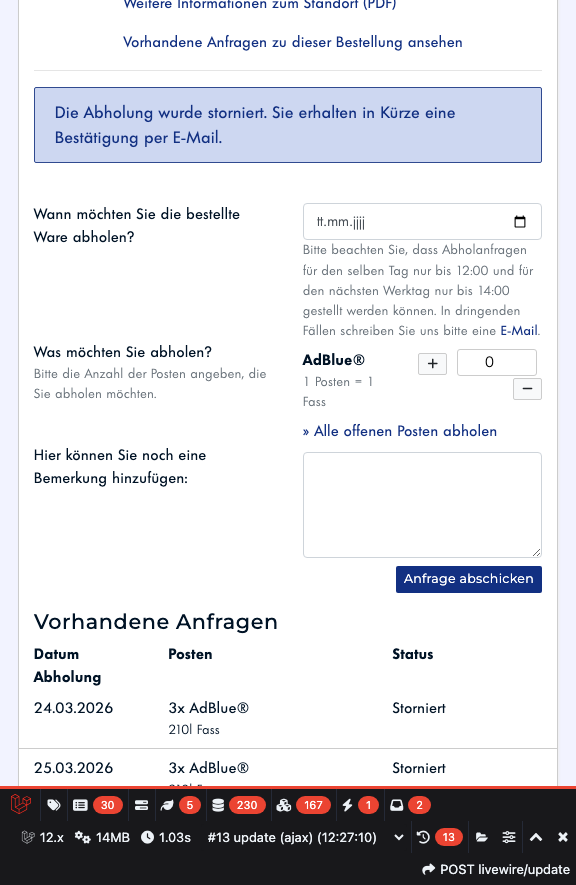Schritt 16: Stornierung bestätigt
