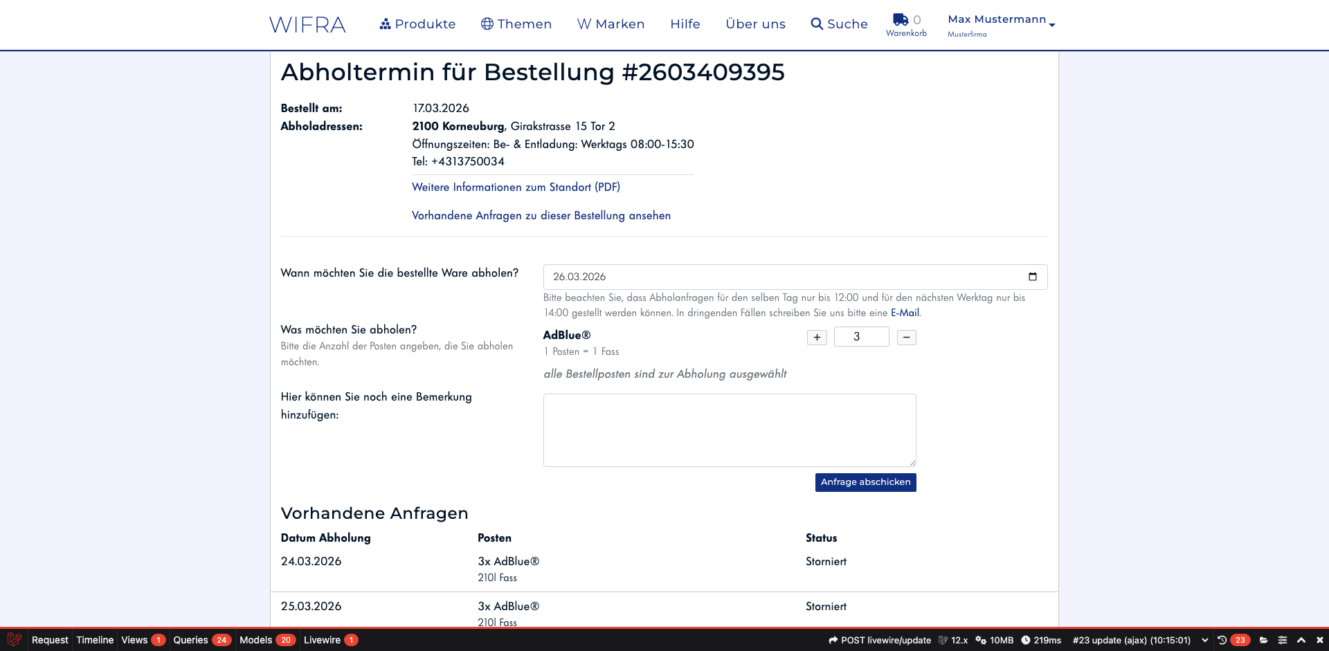Schritt 18: Neue Anfrage vorbereiten