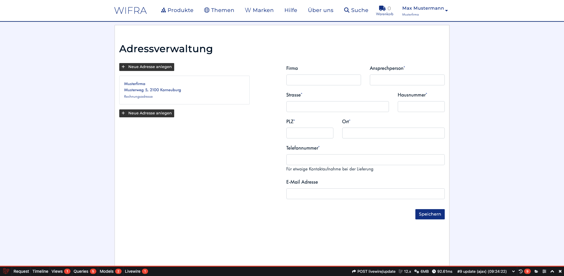 Schritt 6: Neue Adresse anlegen
