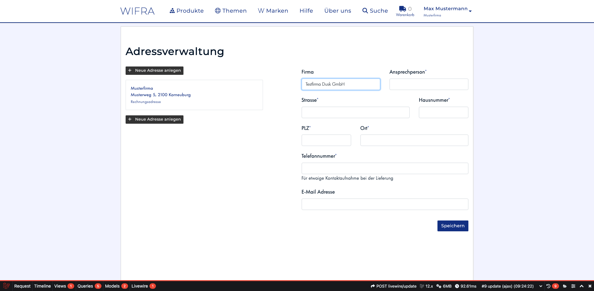 Schritt 7: Firma eingeben (optional)