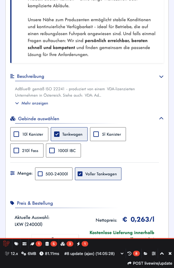 Schritt 6: Menge auswählen