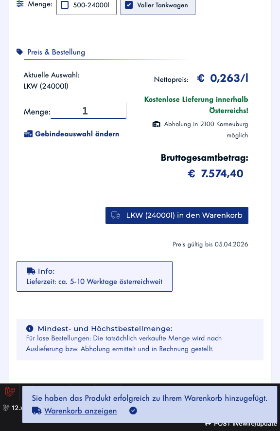 Schritt 9: Warenkorb öffnen