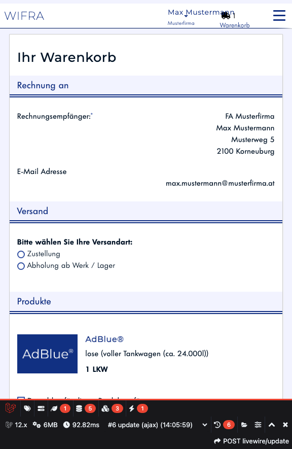 Schritt 10: Warenkorb-Übersicht