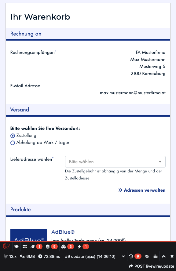 Schritt 11: Zustellung auswählen