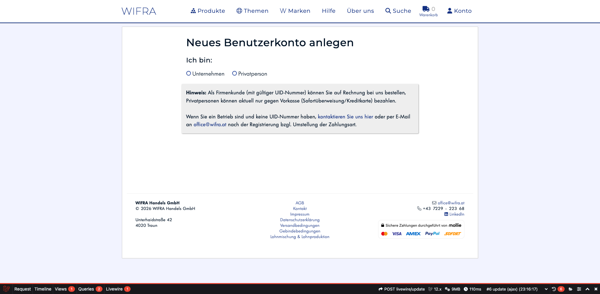 Schritt 1: Registrierungsseite öffnen
