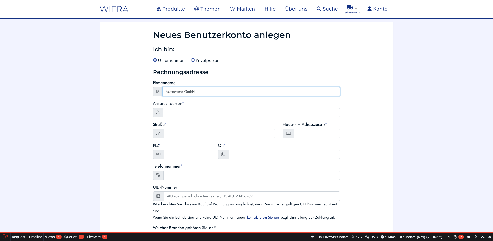 Schritt 3: Firmenname eingeben