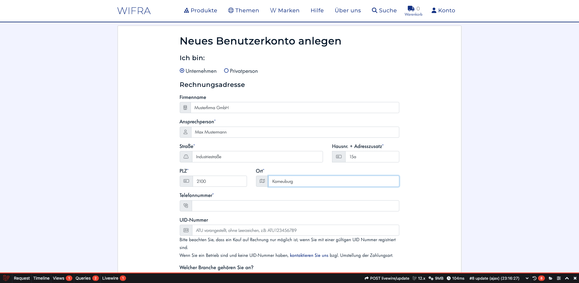 Schritt 6: PLZ und Ort