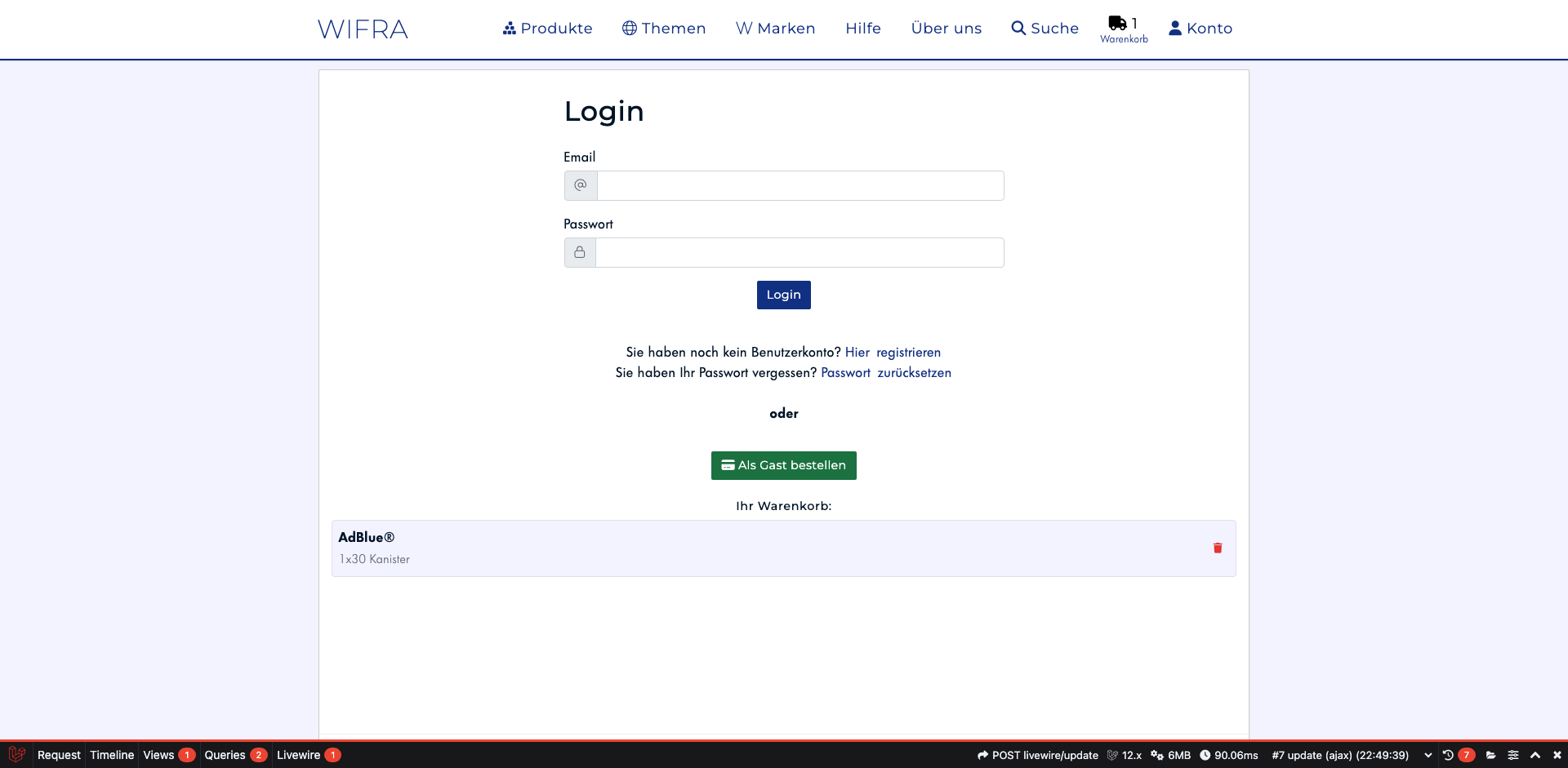 Schritt 6: Gast-Warenkorb