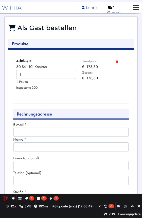 Schritt 6: Gast-Checkout starten