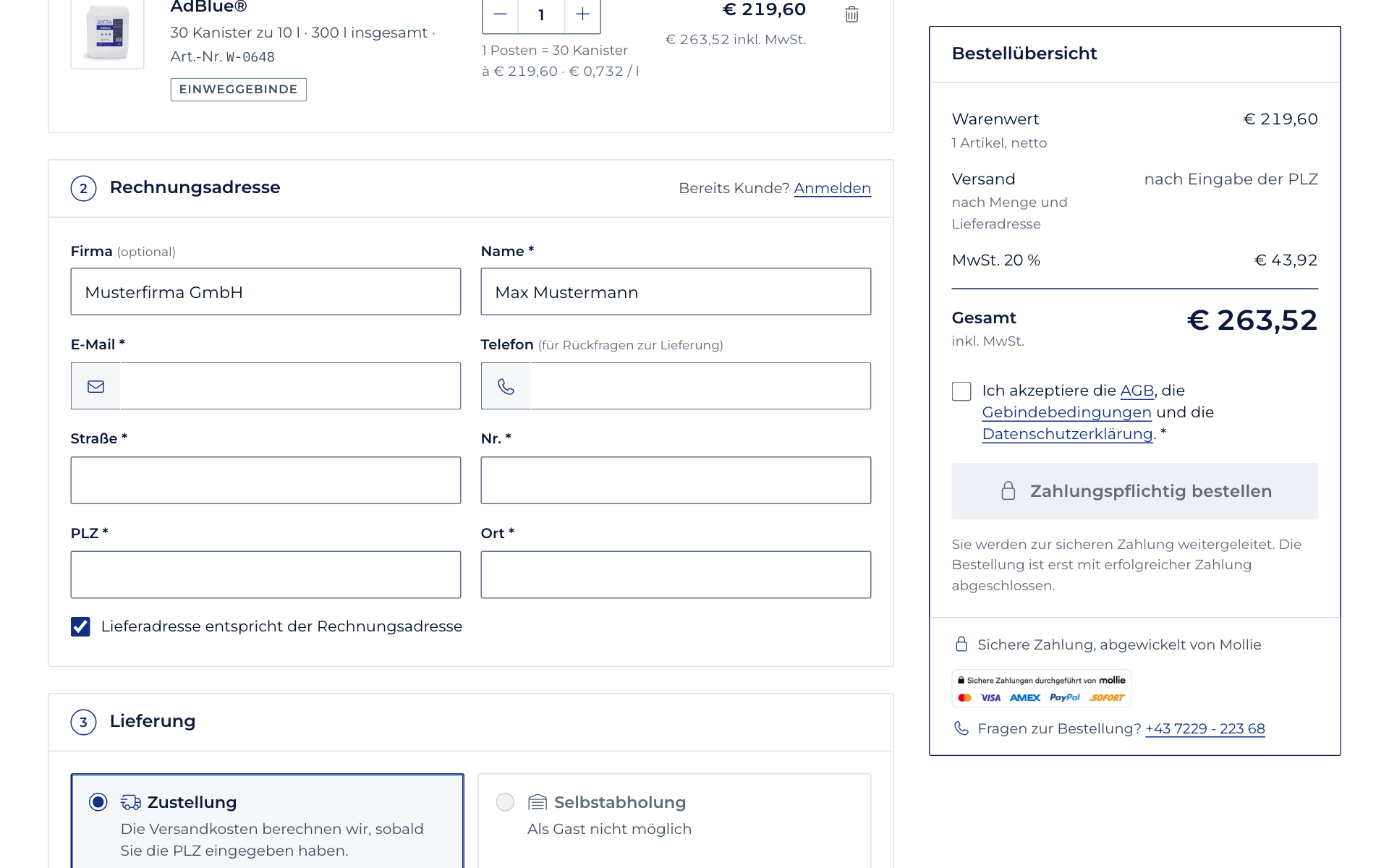 Schritt 8: Name & Firma