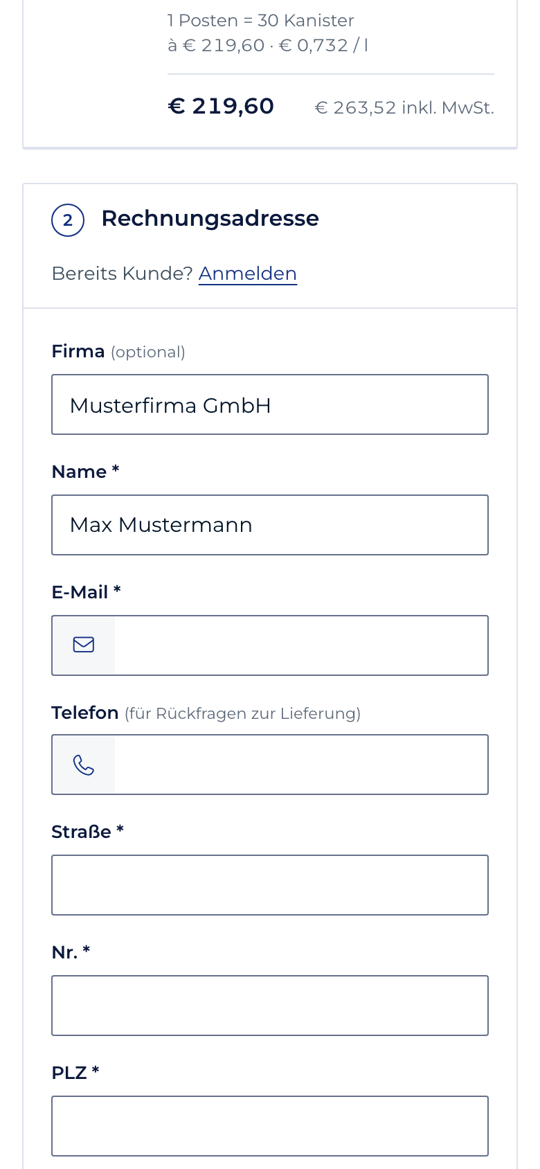 Schritt 7: Name & Firma