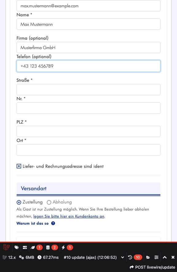 Schritt 8: Name & Kontaktdaten