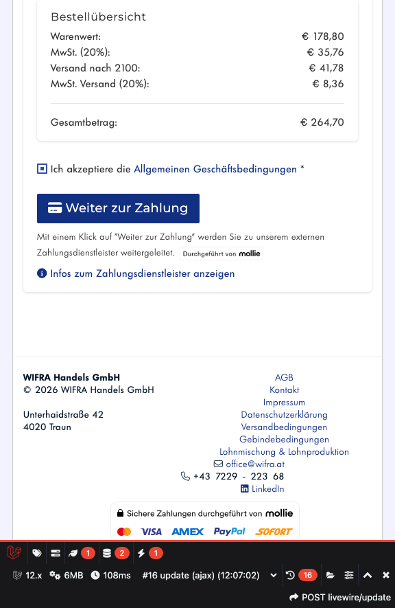 Schritt 12: Bestellübersicht prüfen