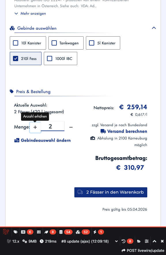 Schritt 5: Menge anpassen