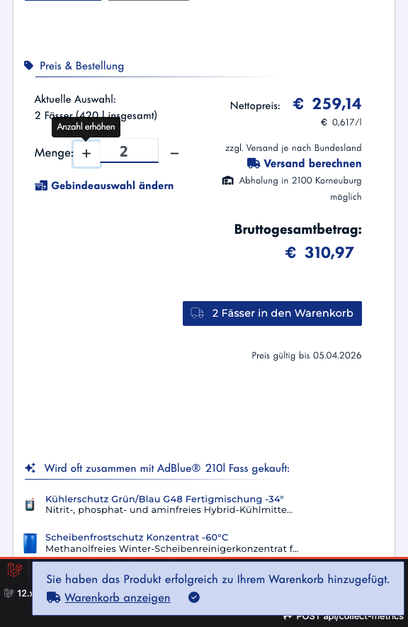 Schritt 8: Warenkorb öffnen