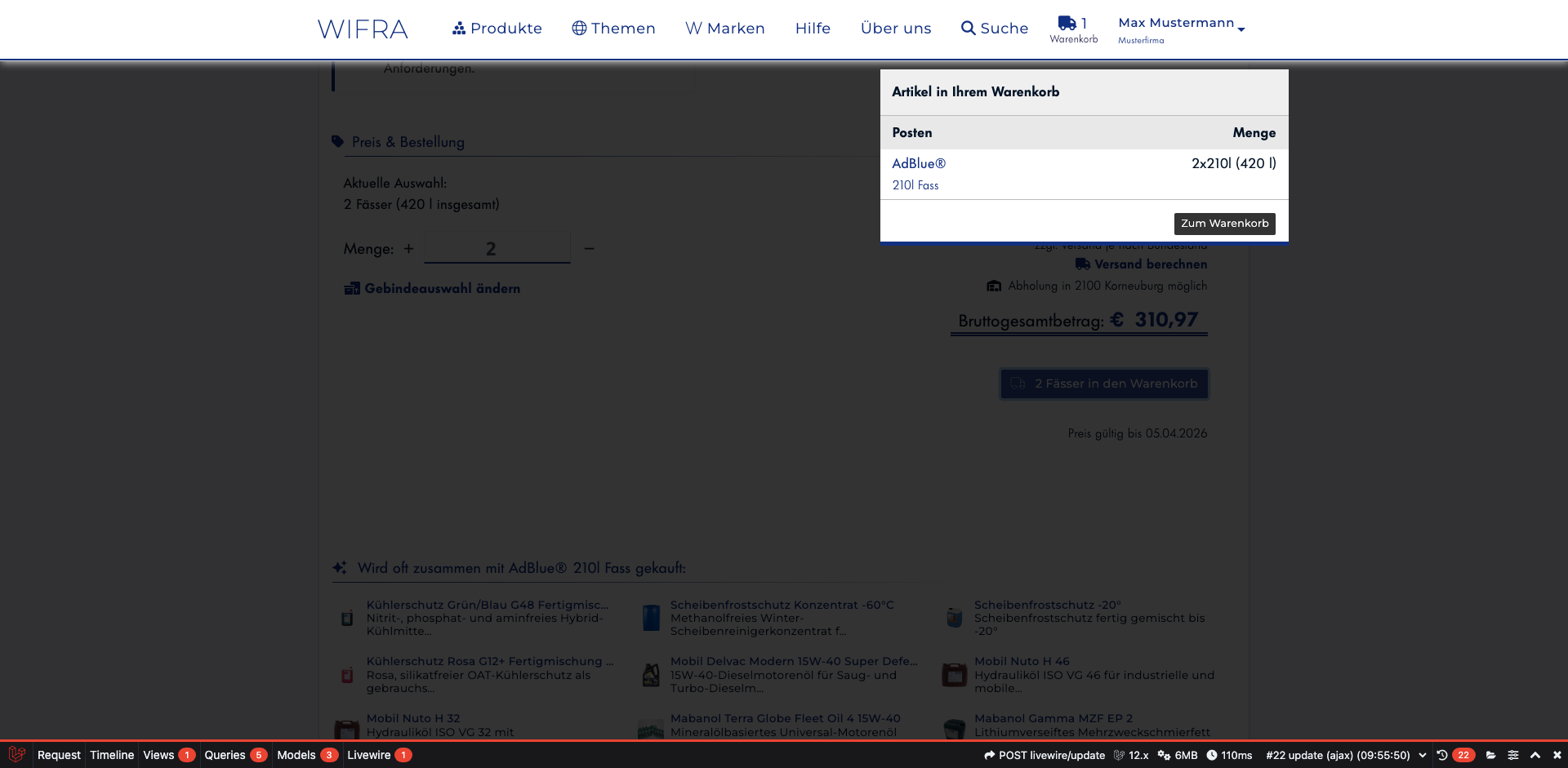 Schritt 8: Warenkorb-Vorschau öffnen