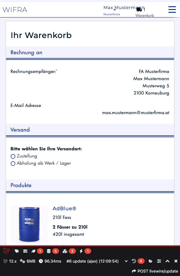 Schritt 9: Warenkorb-Übersicht