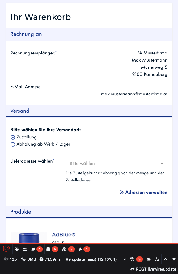 Schritt 10: Zustellung auswählen