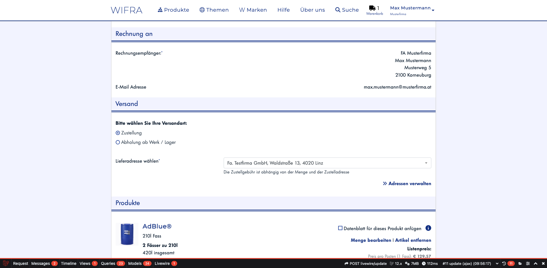 Schritt 11: Lieferadresse wählen