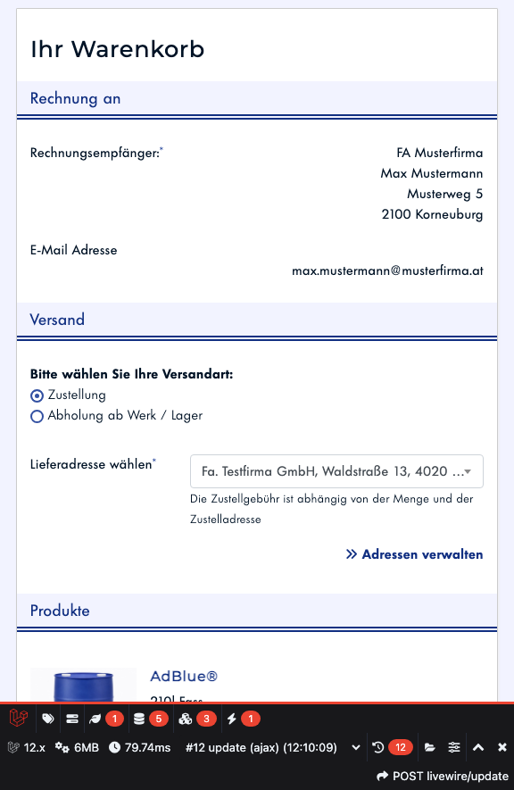 Schritt 11: Lieferadresse wählen