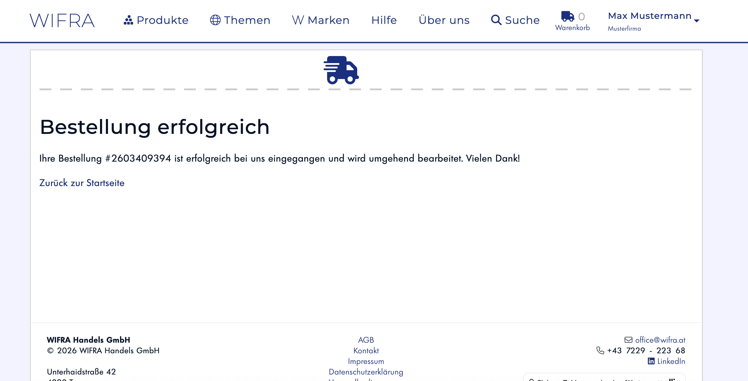 Schritt 15: Bestellung erfolgreich